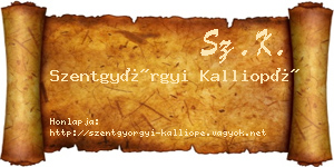 Szentgyörgyi Kalliopé névjegykártya
